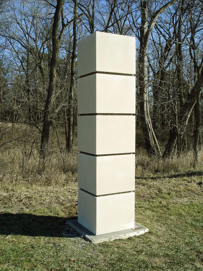 Stress, 2004 / Concrete and cast bronze / 250 x 60 x 60 cm / At Lincoln, Nebraska, USA