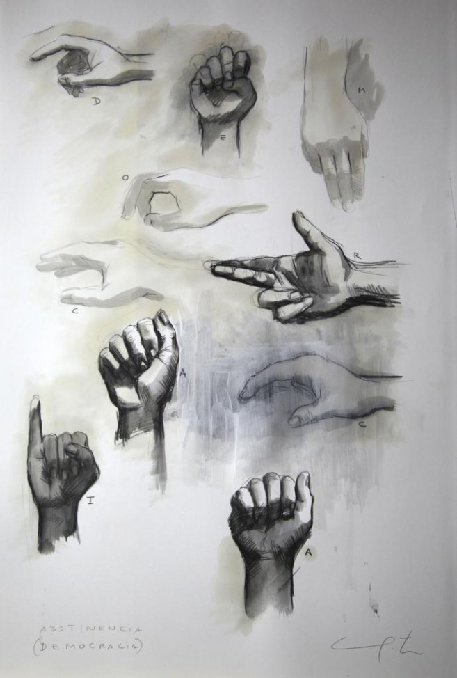 Abstinence (Democracy), 2012 / Mixed media on cardboard / 70 x 50 cm