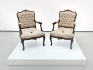 Lección de diplomacia (nose chair ), 2014 - 2015 / Caoba tallada y lino / 101.5  x 61 x 68.5 cm