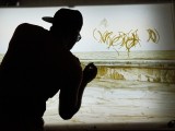 Obra en proceso / Trilogía Sucia de La Habana, 2012-2013 (Work in process) /Condones, montado entre  Plexiglas / tres caja de luz de madera / 102 X 152 x 12,7 cm