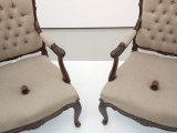 Lección de diplomacia (nose chair ), 2014 - 2015 (detalle) / Caoba tallada y lino / 101.5  x 61 x 68.5 cm